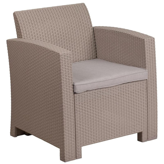 Wood Outdoor Dining Chair in Light Gray