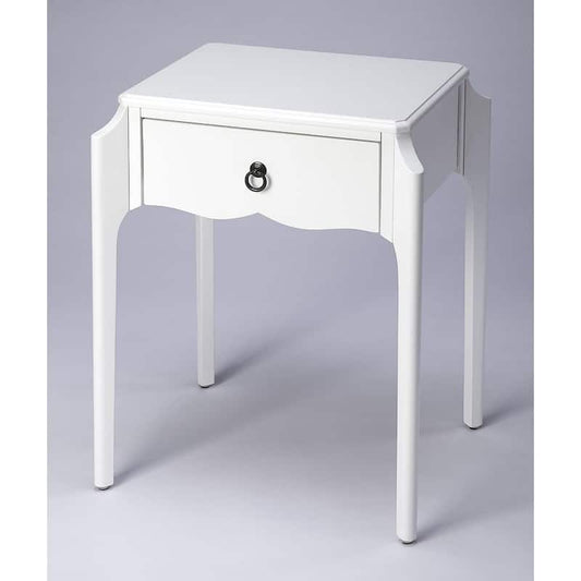Wilshire 1-Drawer Glossy White Nightstand 26.5 in. H x 20.0 in. W x 16.0 in. D